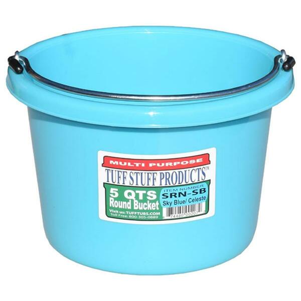 Tuff Stuff Products 5 qt. Round Bucket, Sky Blue TU600758